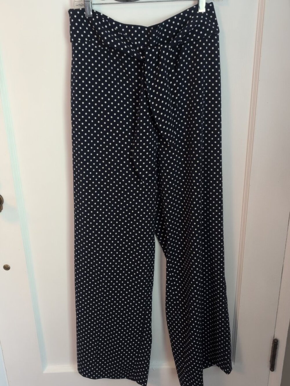 Eva Mendes New York Company High Waist Wide Leg Pants Polka Dot Pattern Sz M - Picture 3 of 7